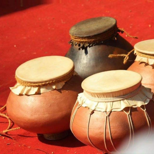 Ghumot drum used in traditional Mando music in Goa
